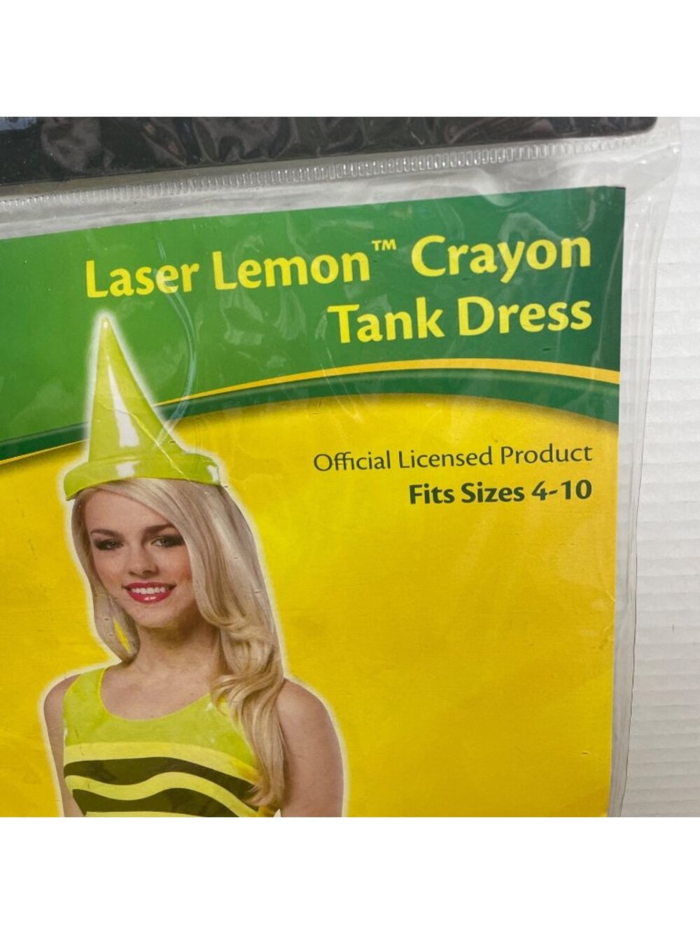 Crayola Halloween Costume Sexy Crayon Tank Dress Ladies Sz 4-10 Laser Lemon Hat - Picture 7 of 12
